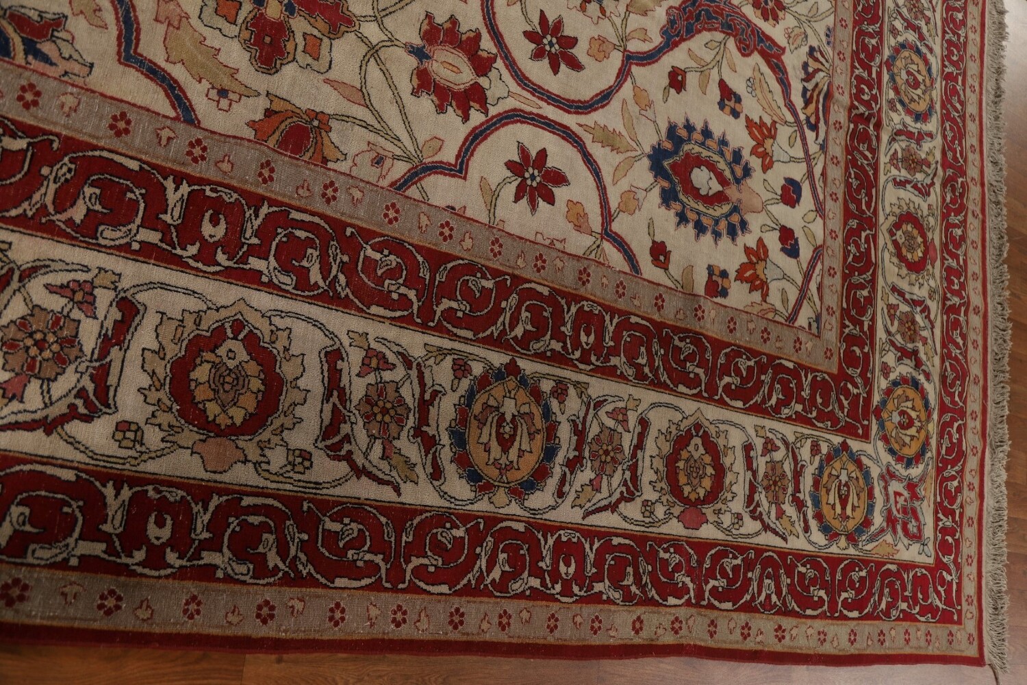 Pre-1900 Antique Kerman Lavar Vegetable Dye Persian Rug 12x14