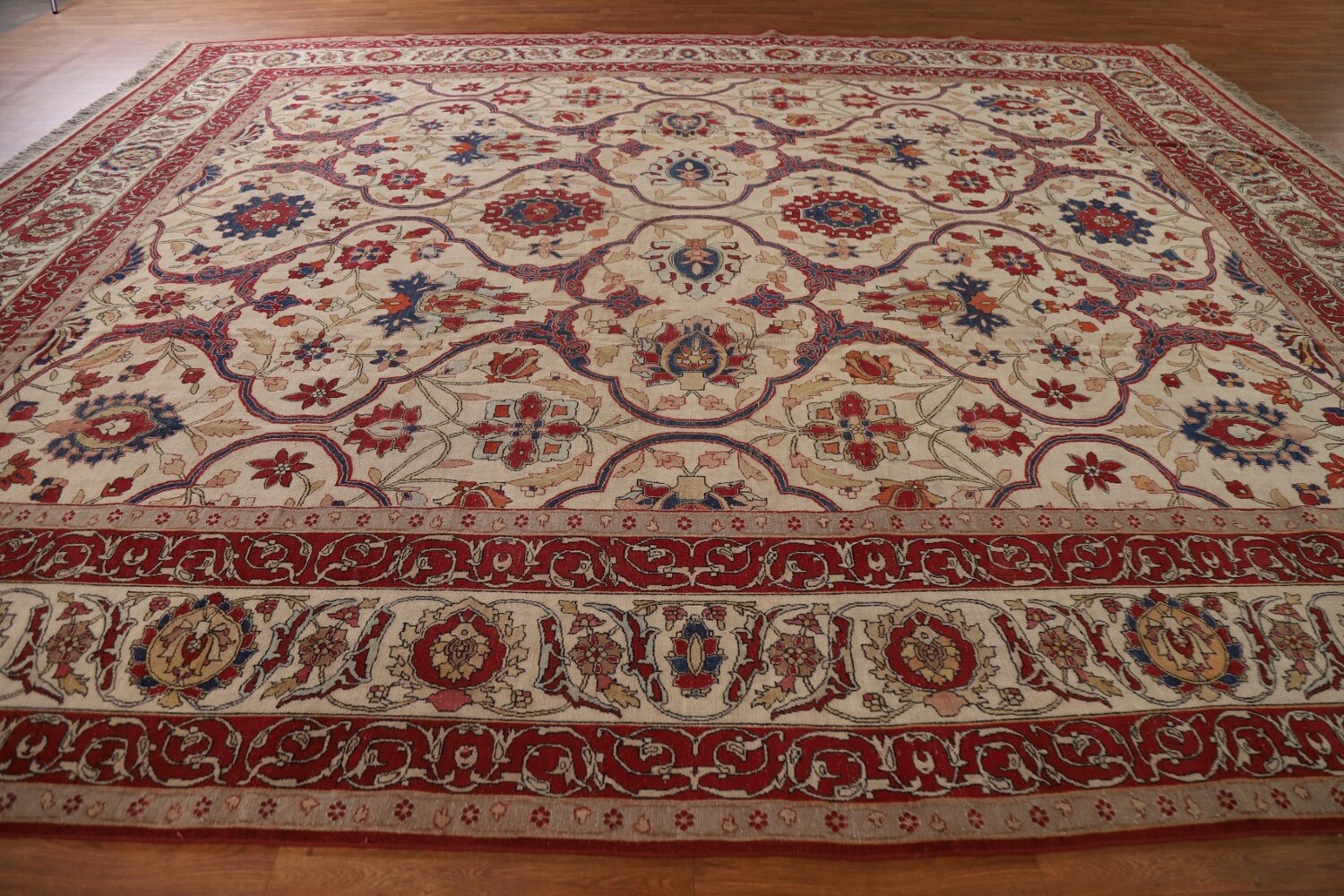 Pre-1900 Antique Kerman Lavar Vegetable Dye Persian Rug 12x14