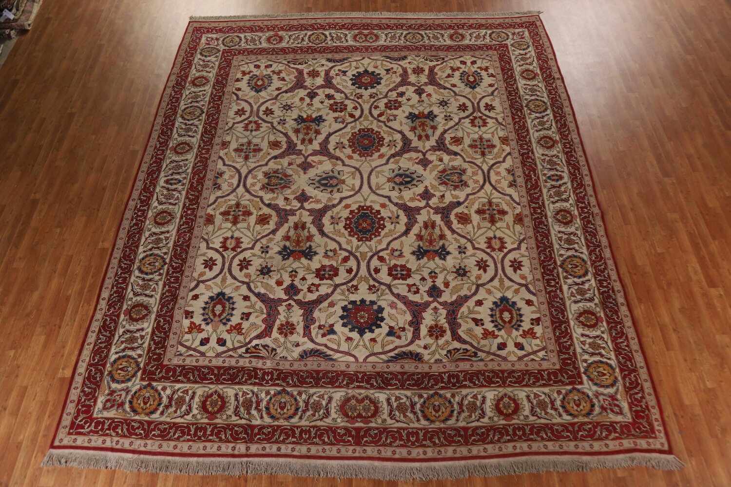 Pre-1900 Antique Kerman Lavar Vegetable Dye Persian Rug 12x14