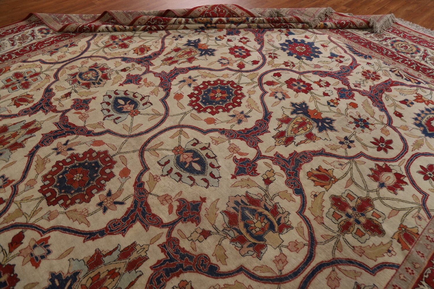 Pre-1900 Antique Kerman Lavar Vegetable Dye Persian Rug 12x14