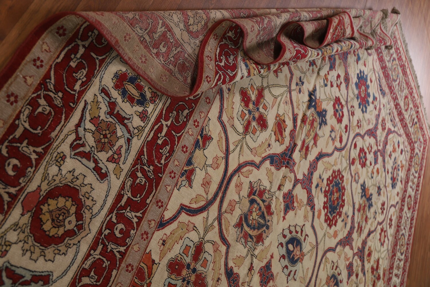 Pre-1900 Antique Kerman Lavar Vegetable Dye Persian Rug 12x14