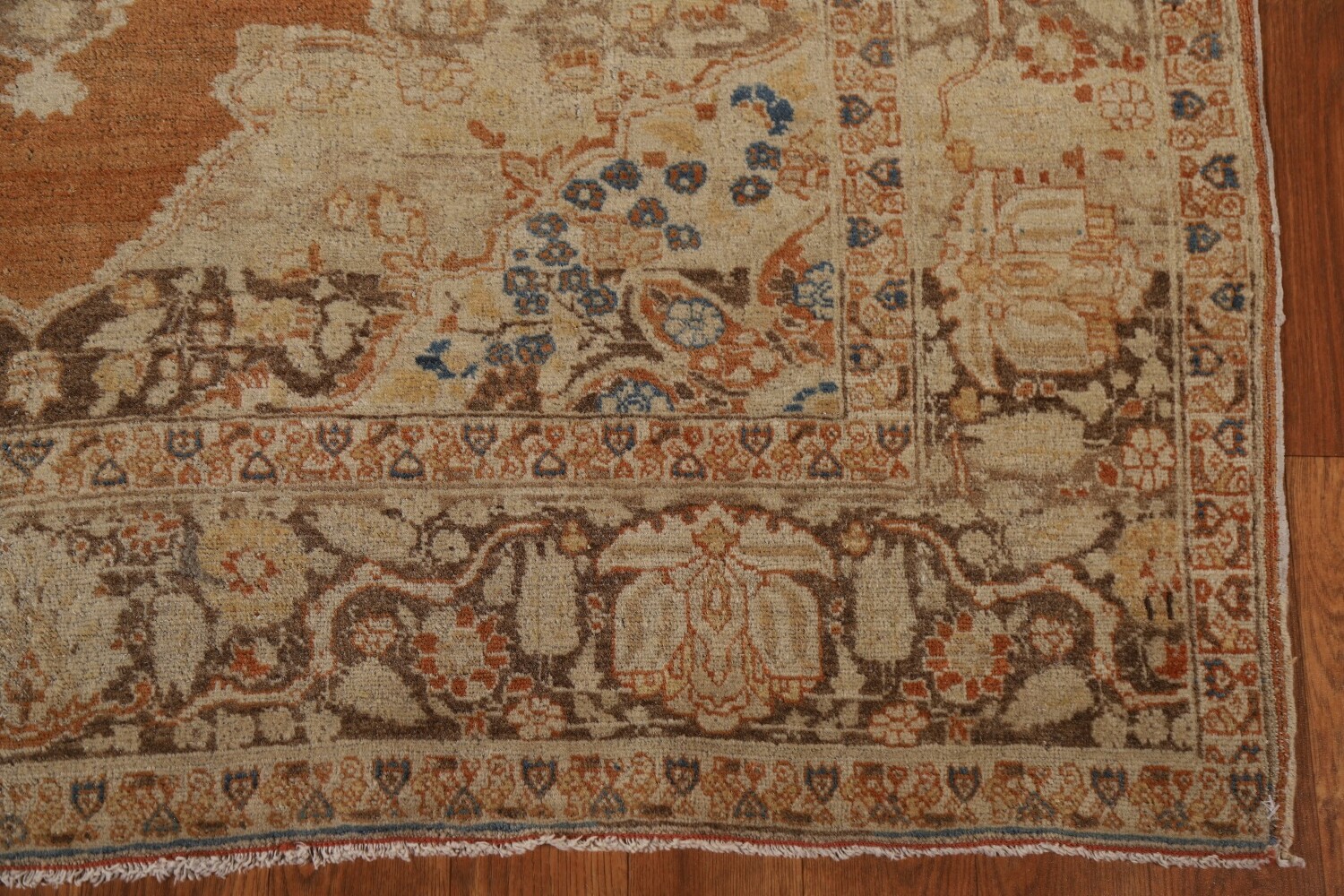Pre-1900 Antique Tabriz Haj Jalili Vegetable Dye Persian Rug 4x5