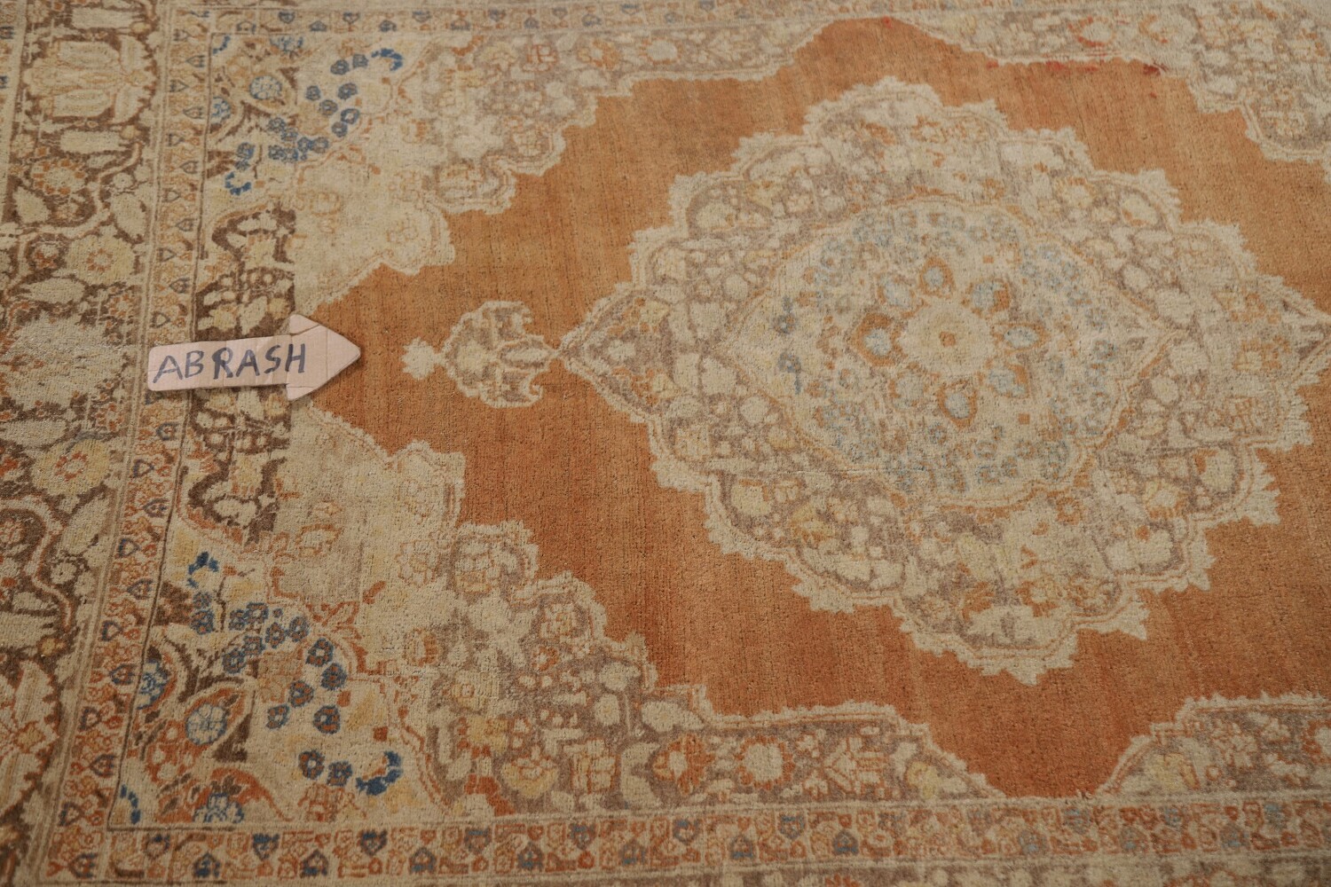 Pre-1900 Antique Tabriz Haj Jalili Vegetable Dye Persian Rug 4x5