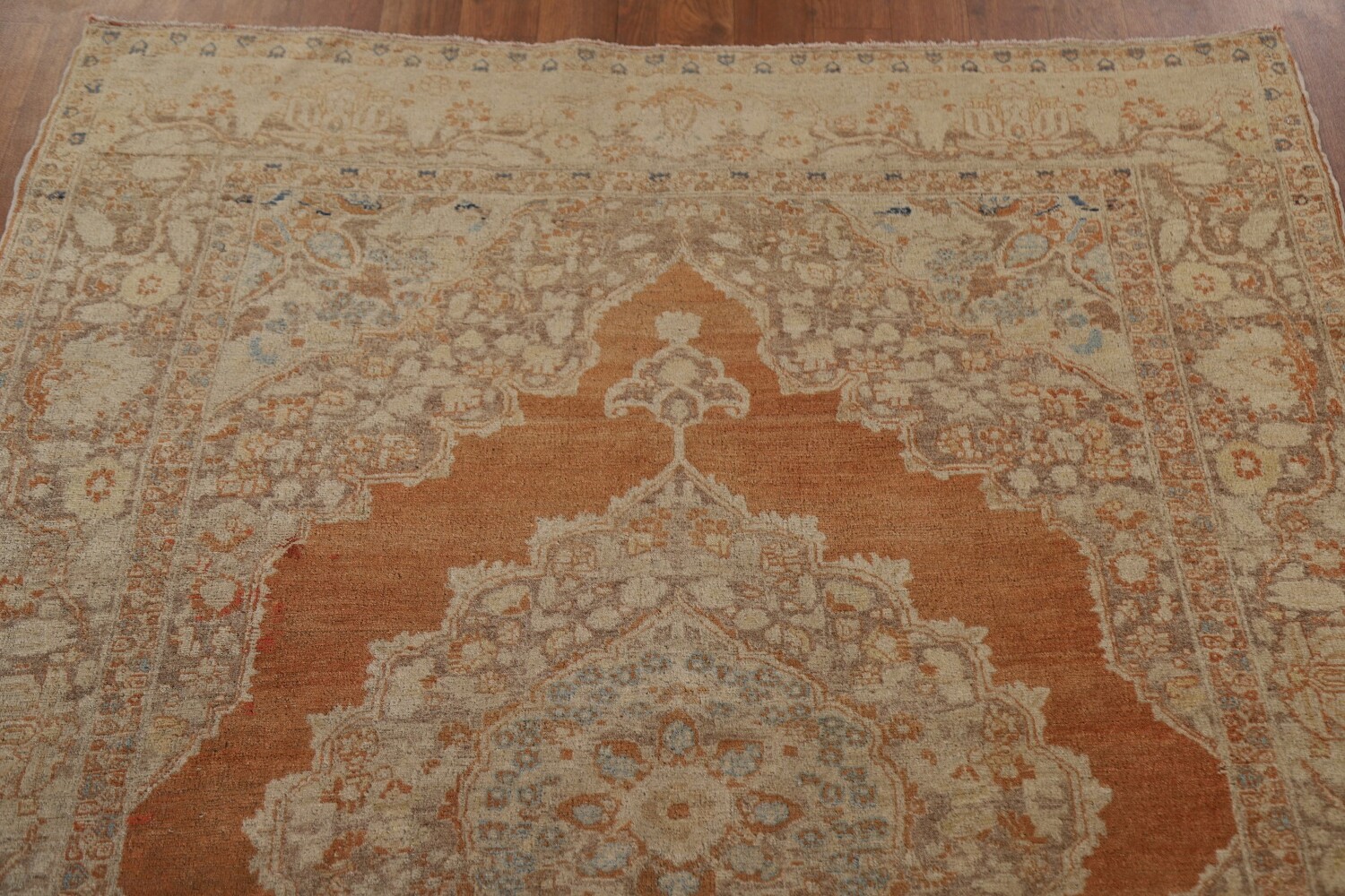 Pre-1900 Antique Tabriz Haj Jalili Vegetable Dye Persian Rug 4x5