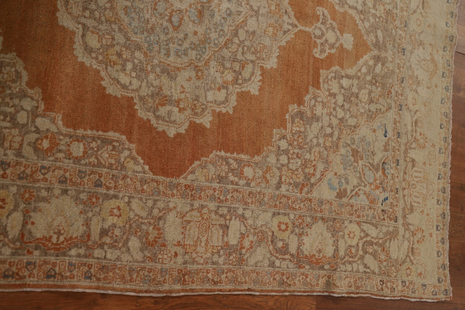 Pre-1900 Antique Tabriz Haj Jalili Vegetable Dye Persian Rug 4x5
