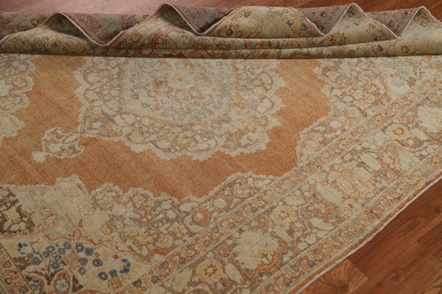 Pre-1900 Antique Tabriz Haj Jalili Vegetable Dye Persian Rug 4x5