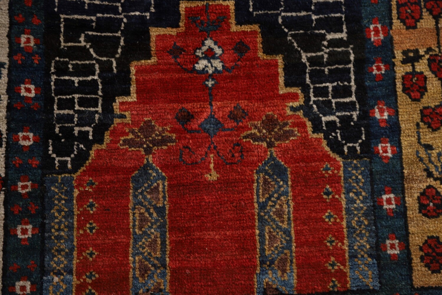 Pre-1900 Antique Bakhtiari Shalamzar Vegetable Dye Persian Rug 13x20