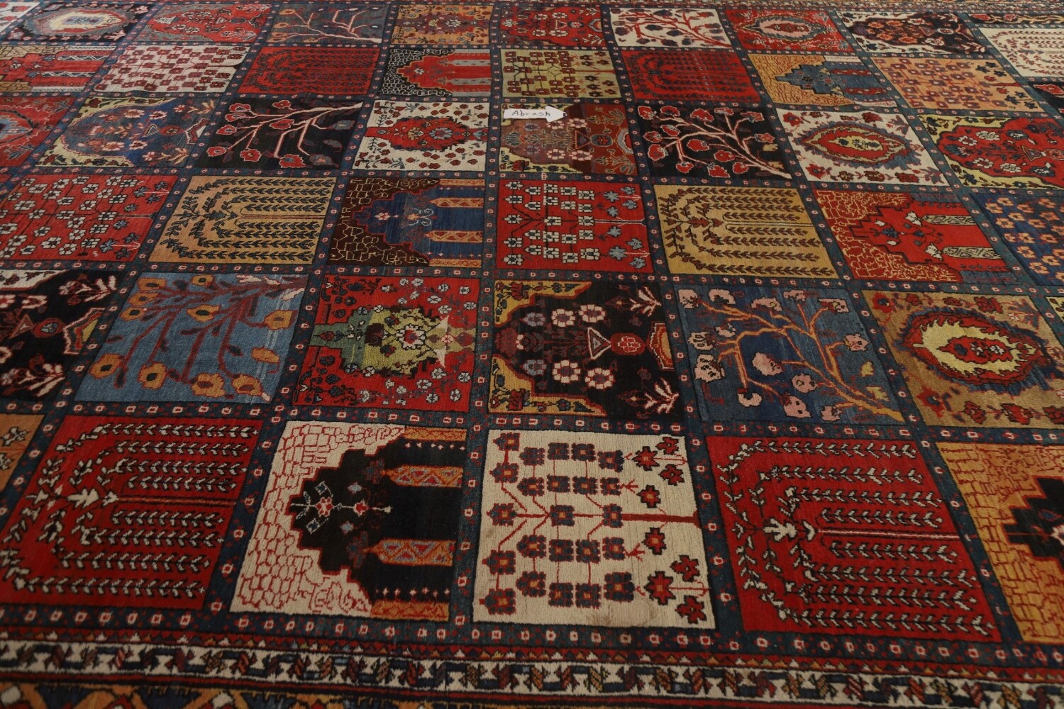 Pre-1900 Antique Bakhtiari Shalamzar Vegetable Dye Persian Rug 13x20