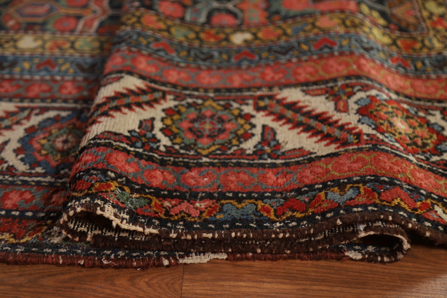 Pre-1900 Antique Malayer Vegetable Dye Persian Rug 7x20
