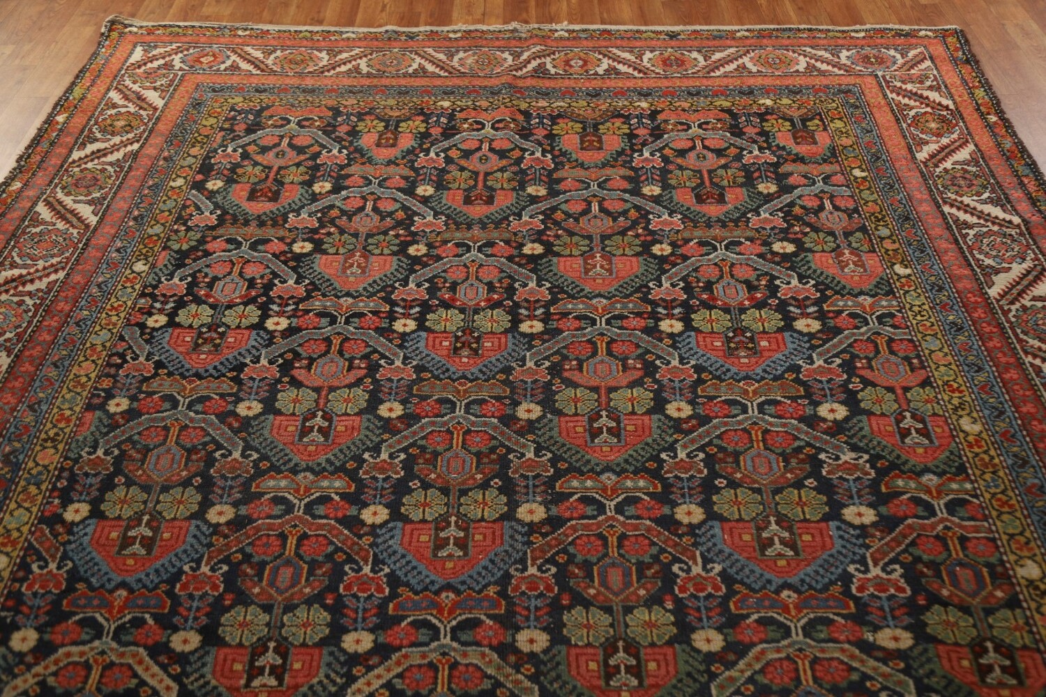 Pre-1900 Antique Malayer Vegetable Dye Persian Rug 7x20