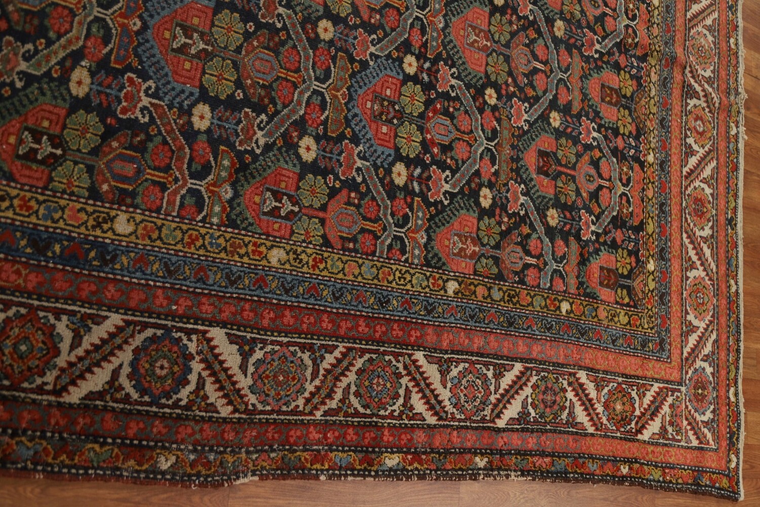 Pre-1900 Antique Malayer Vegetable Dye Persian Rug 7x20