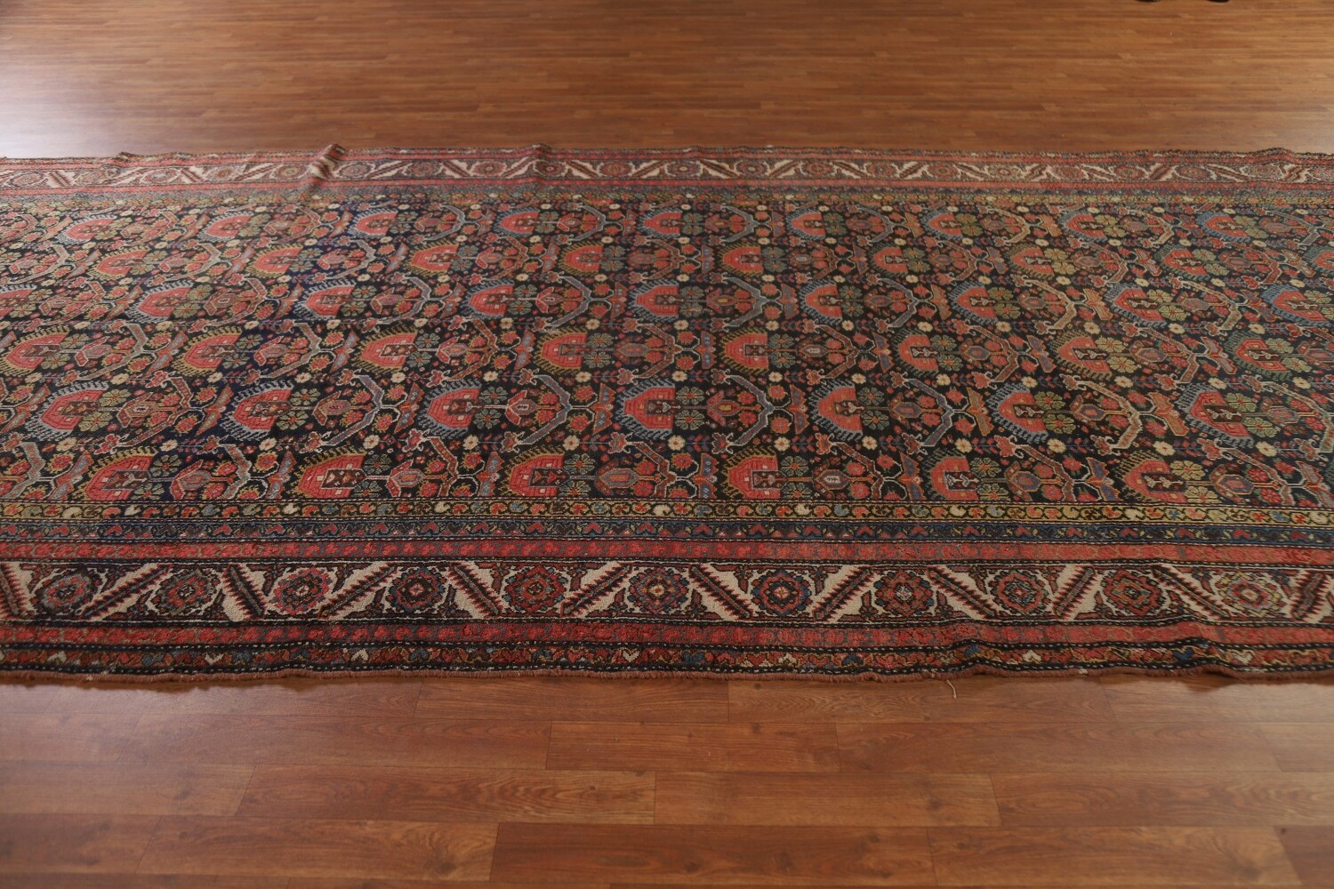 Pre-1900 Antique Malayer Vegetable Dye Persian Rug 7x20