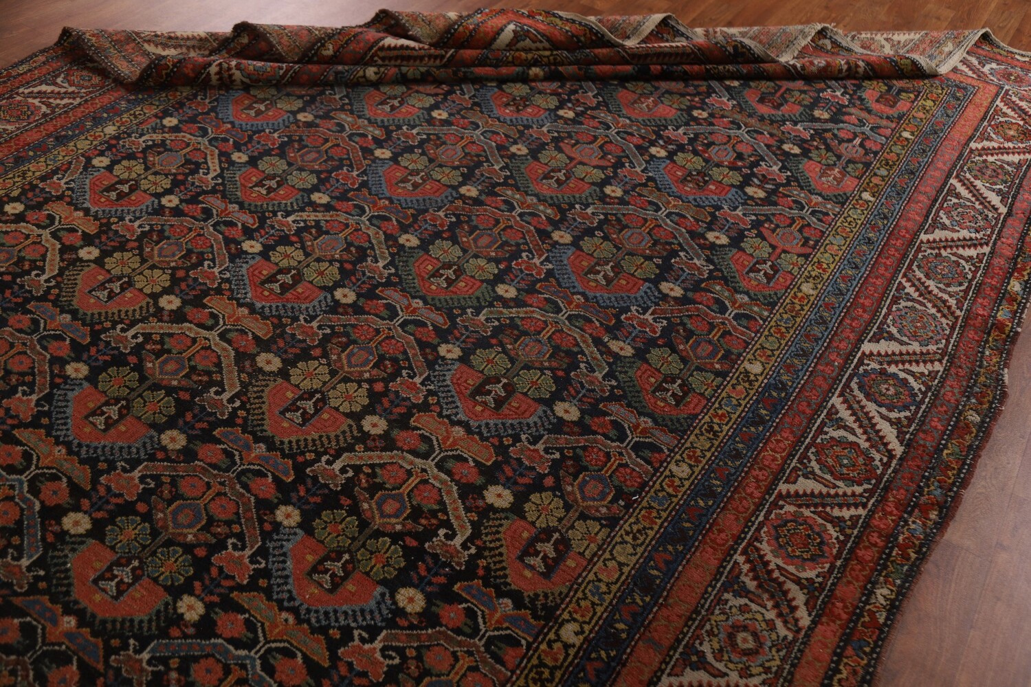 Pre-1900 Antique Malayer Vegetable Dye Persian Rug 7x20