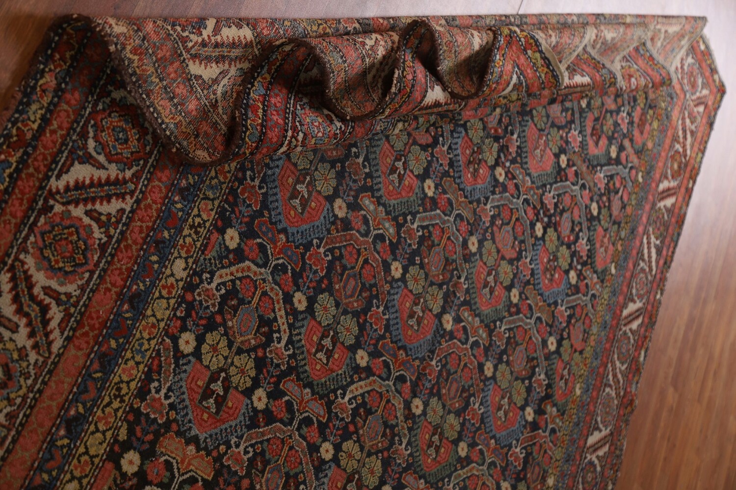Pre-1900 Antique Malayer Vegetable Dye Persian Rug 7x20
