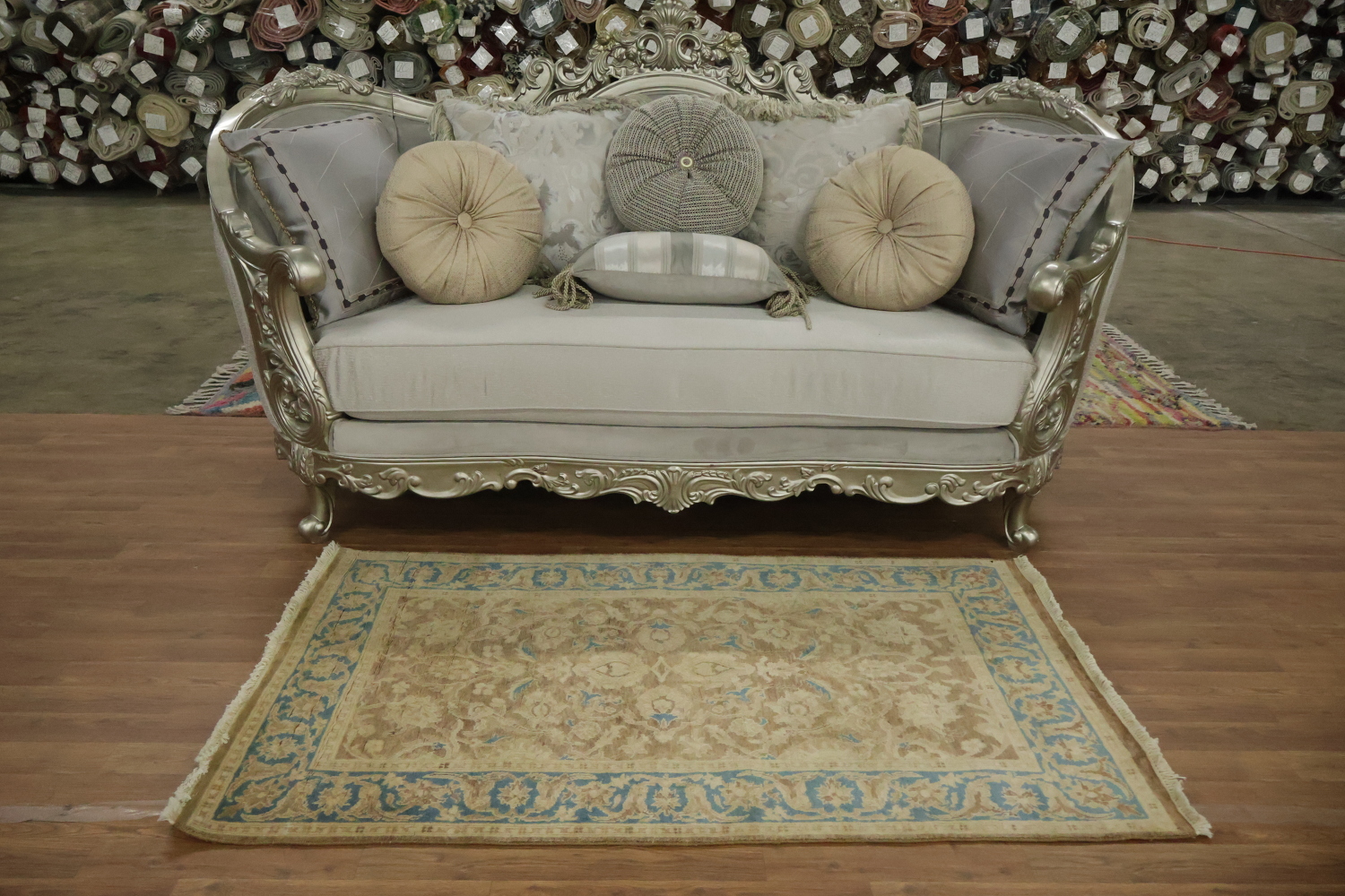 Vegetable Dye Oushak Turkish Area Rug 3x5