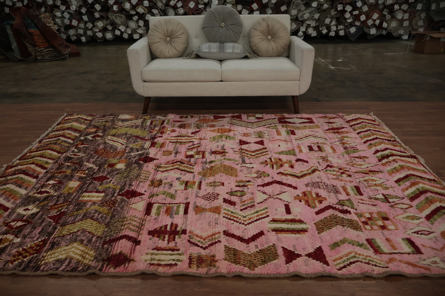 Unique Ethnic Pink Moroccan Area Rug 7x9 to Transform Any Room