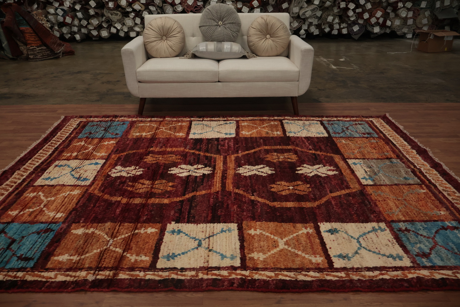 Warmth Earthy Tones in Handcrafted Moroccan Area Rug 7x10