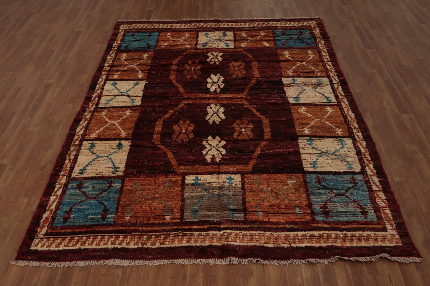 Warmth Earthy Tones in Handcrafted Moroccan Area Rug 7x10