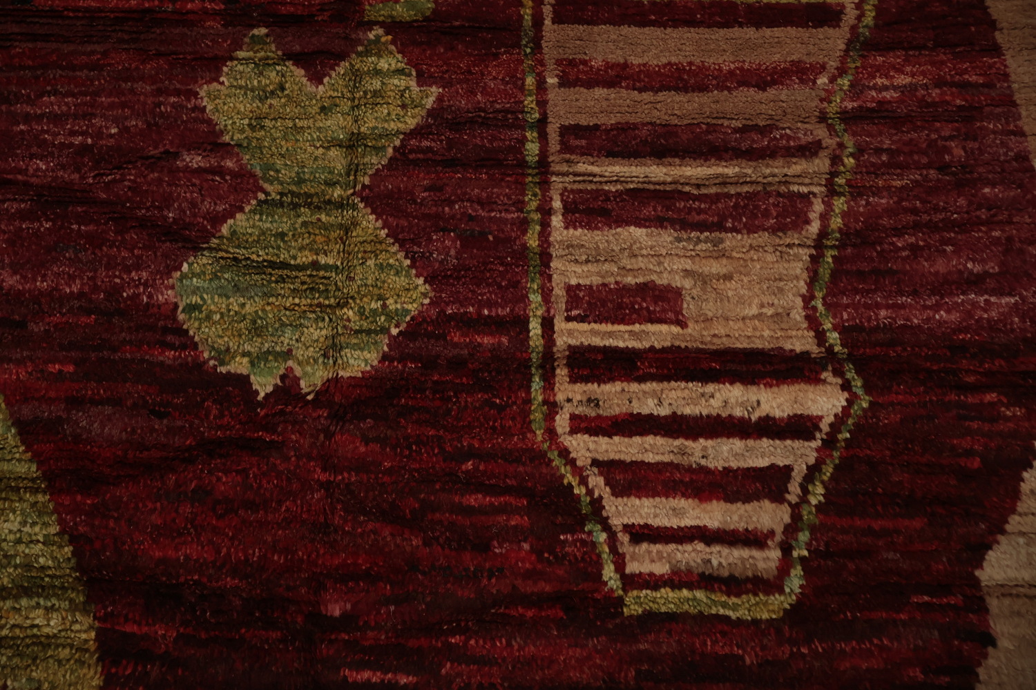 Earthy Toned Moroccan Area Rug 6x9 with Bold Geometric Design