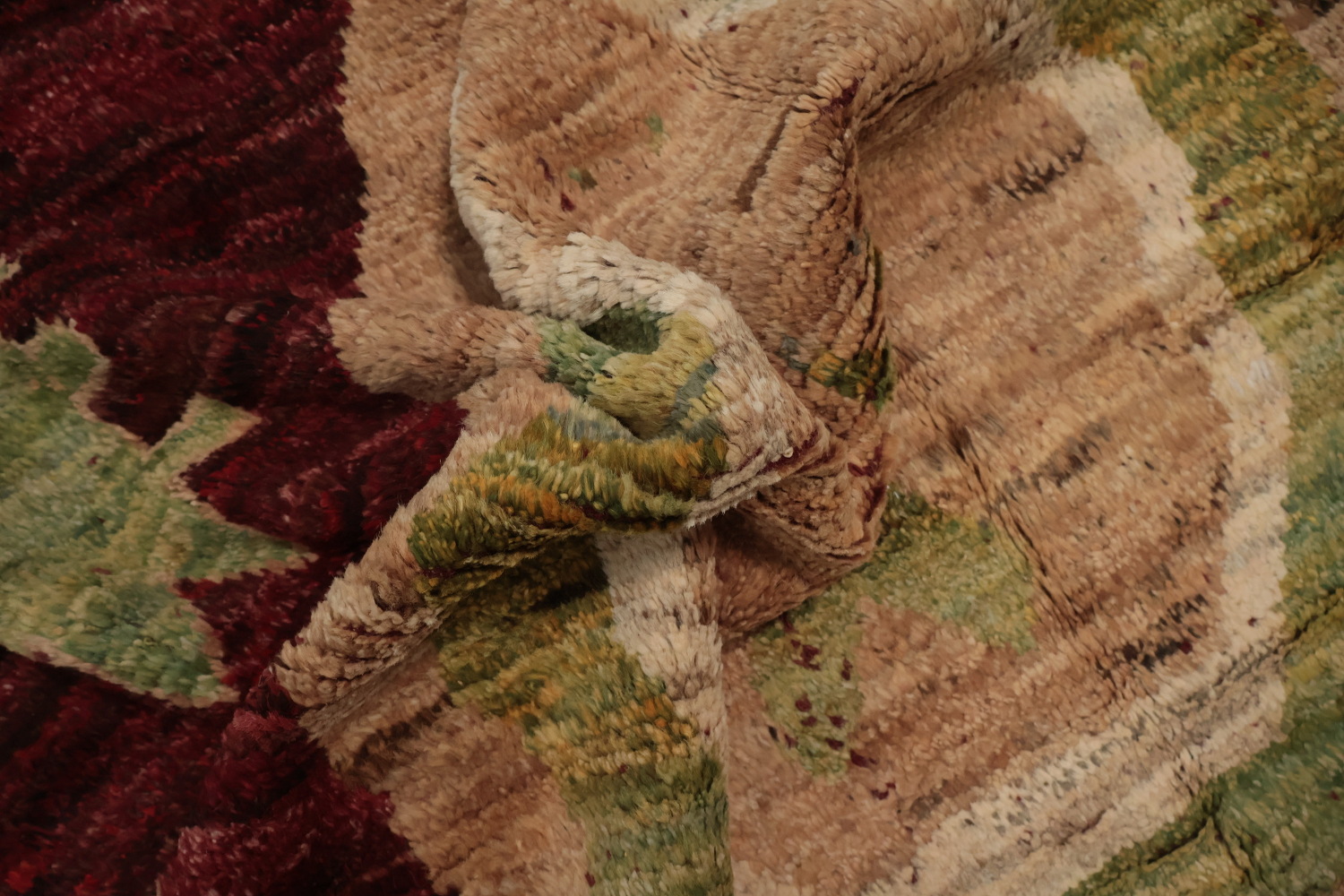 Earthy Toned Moroccan Area Rug 6x9 with Bold Geometric Design
