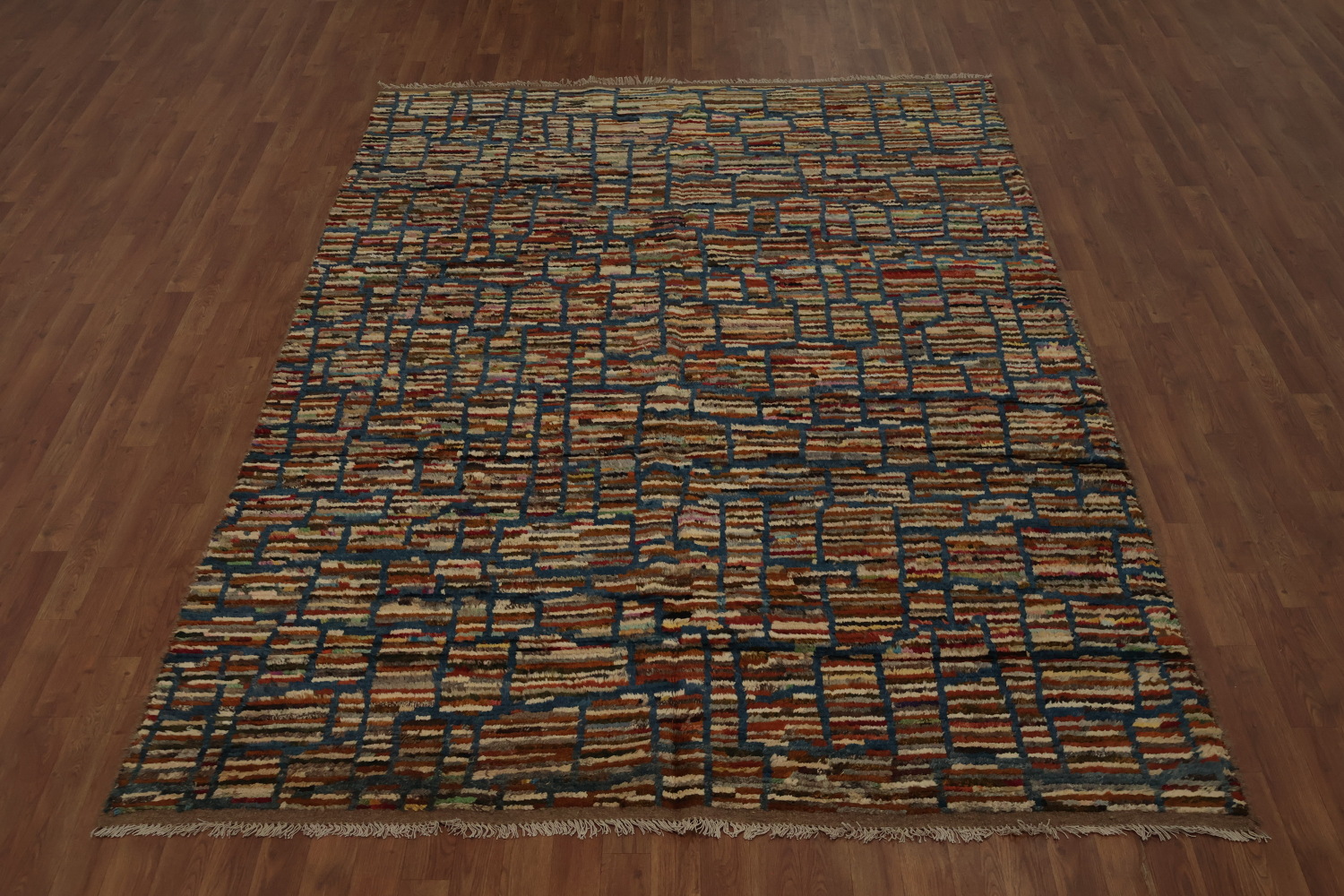 Stone Pattern Moroccan Area Rug 7x10 for Contemporary Homes