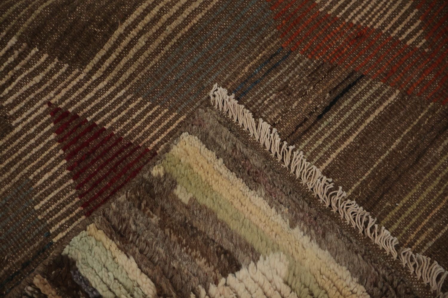 Colorful Moroccan Large Area Rug 10x14 with Bold Diamond Accents