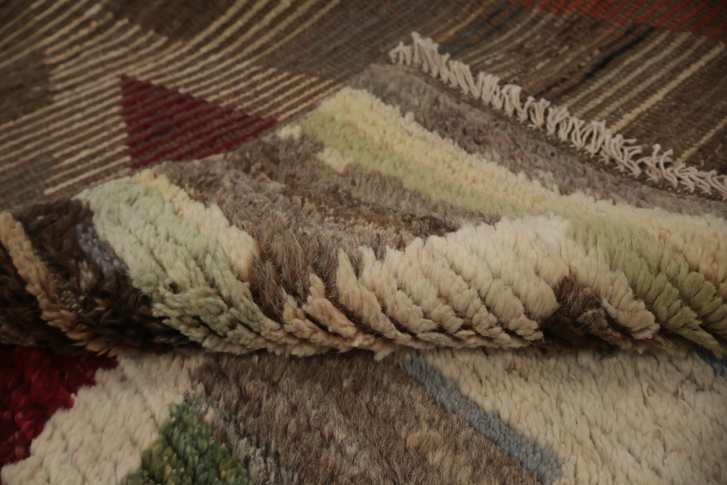 Colorful Moroccan Large Area Rug 10x14 with Bold Diamond Accents