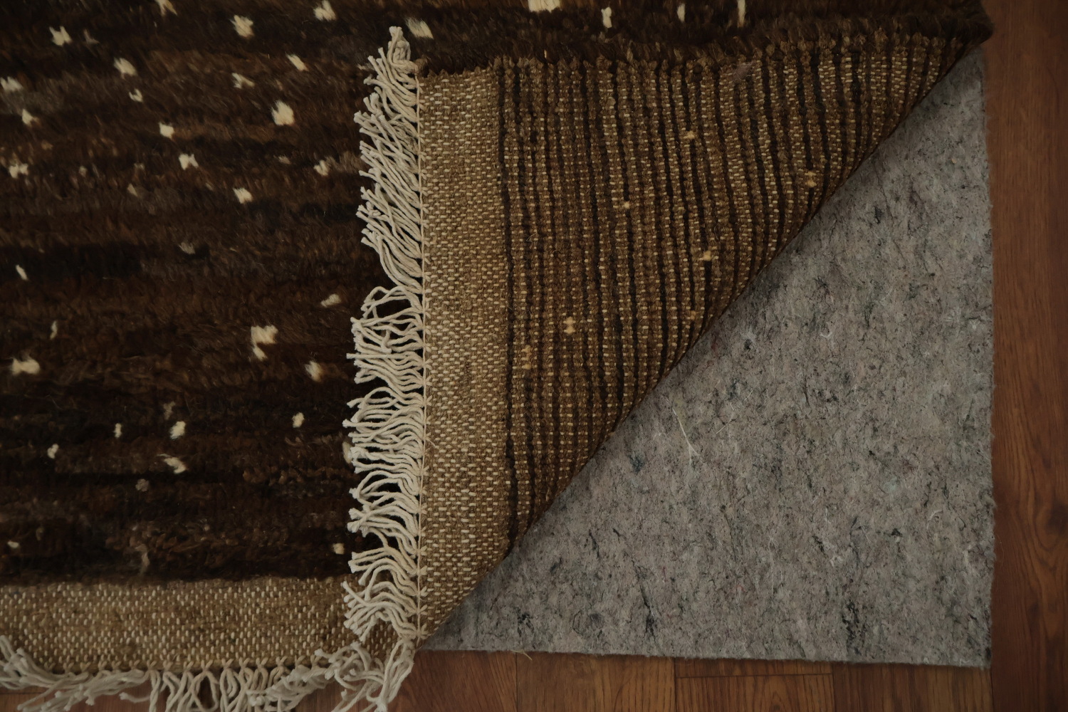 Luxurious Dark Toned Moroccan Area Rug 7x10 with Abstract Pattern