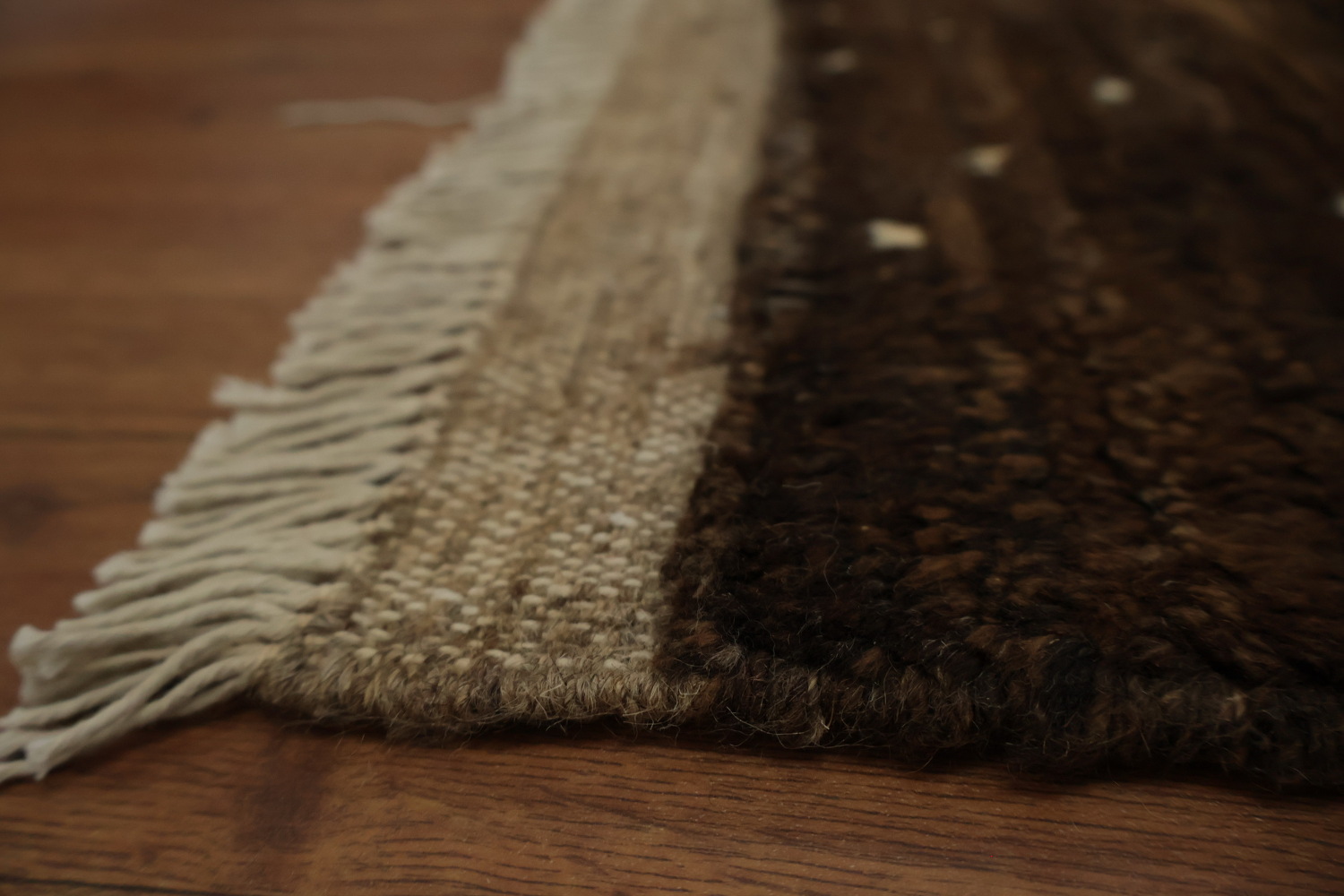 Luxurious Dark Toned Moroccan Area Rug 7x10 with Abstract Pattern
