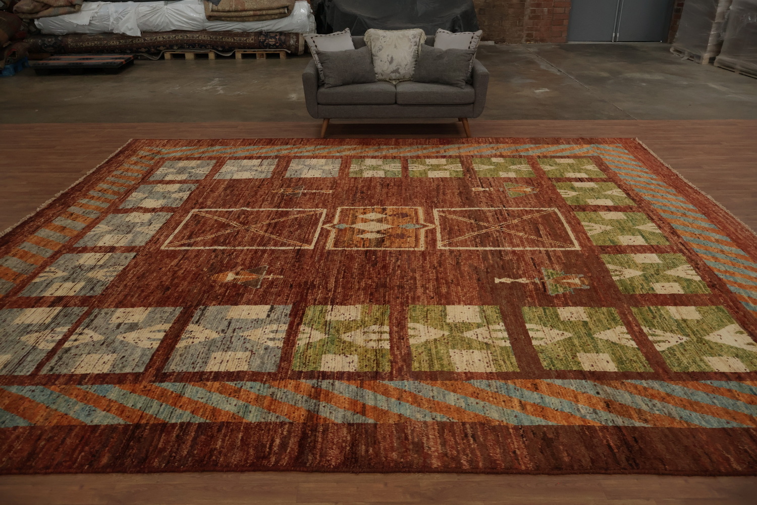 Geometric Moroccan Oriental Large Rug 14x15