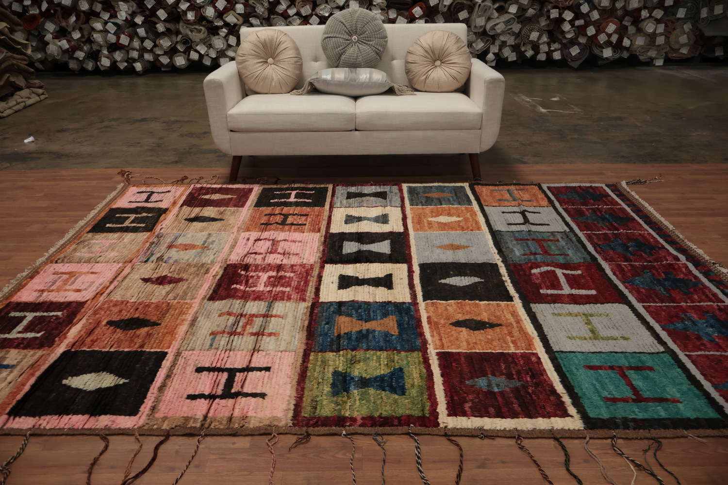 Colorful Geometric Moroccan Area Rug 7x10 for a Vibrant Living Room