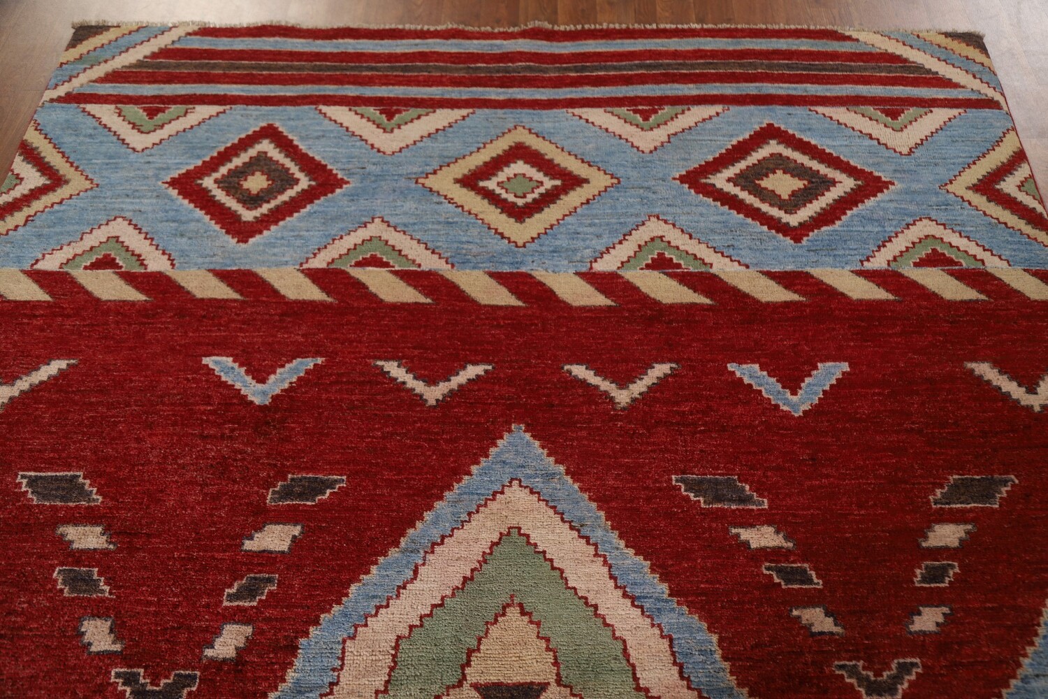 Red Gabbeh Kashkoli Pakistan Area Rug 6x10