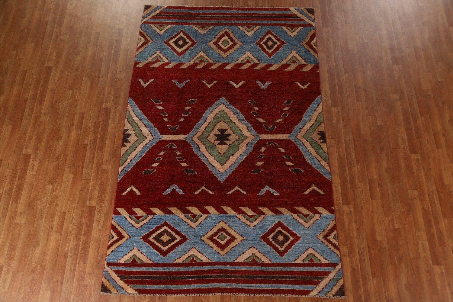 Red Gabbeh Kashkoli Pakistan Area Rug 6x10