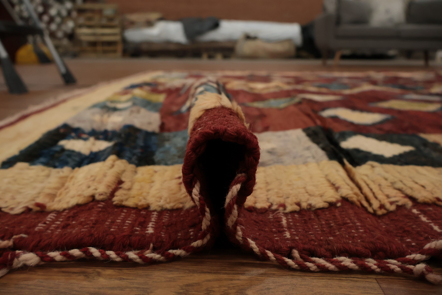 Artisan Elegance: Multi-Color Diamond Moroccan Area Rug 8x10