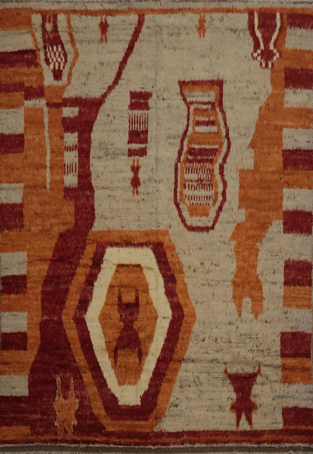 Rustic Moroccan Area Rug 8x10 with Bohemian Tribal Elements