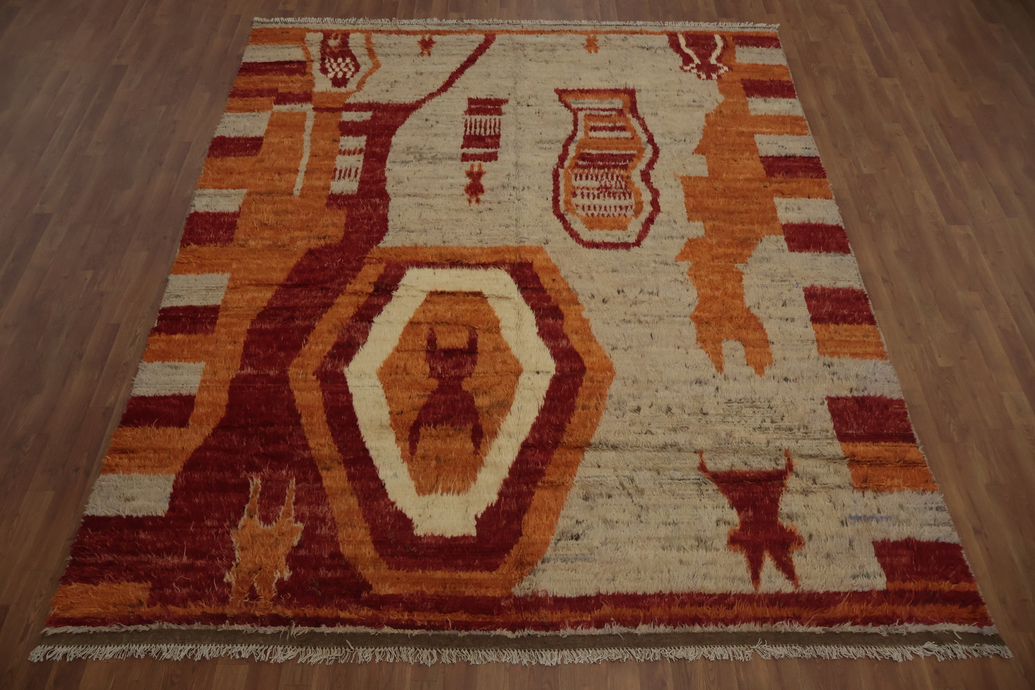 Rustic Moroccan Area Rug 8x10 with Bohemian Tribal Elements