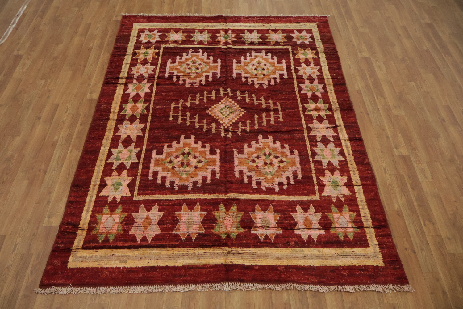 Red Moroccan Oriental Area Rug 6x8
