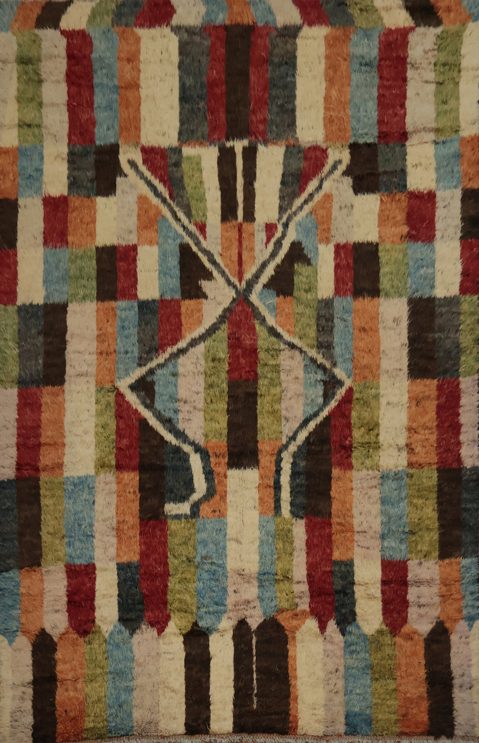 Dynamic Striped Moroccan Large Rug 12x17 with Eye-Catching Design