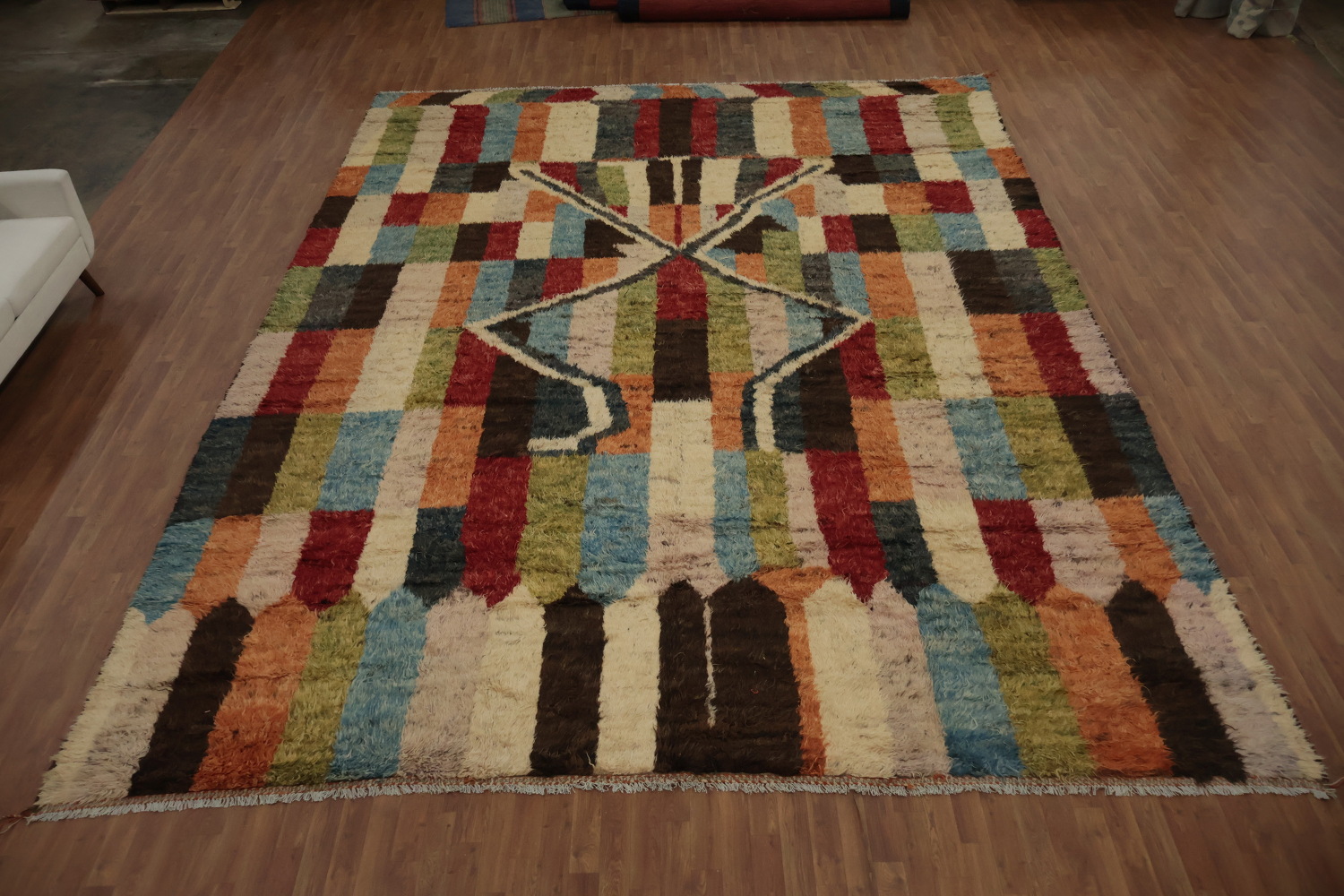 Dynamic Striped Moroccan Large Rug 12x17 with Eye-Catching Design