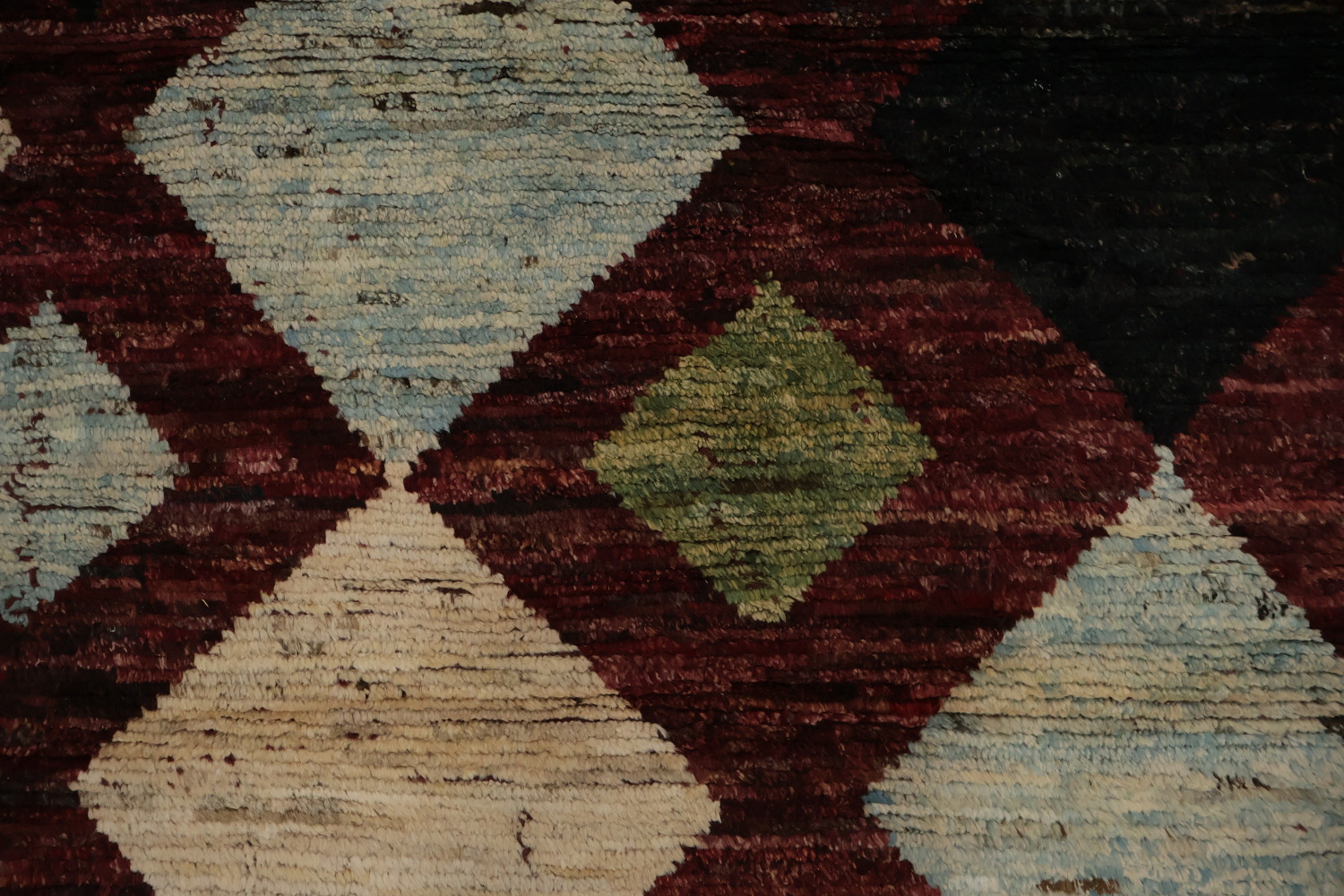 Bold Geometry Multi-Tone Diamond Moroccan Large Rug 10x14