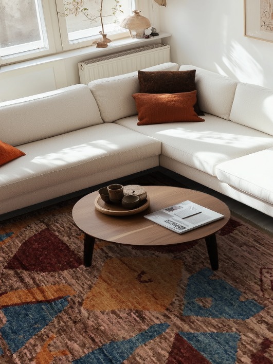 Artistic Moroccan Area Rug 8x10 in Earthy Tones for Cozy Spaces