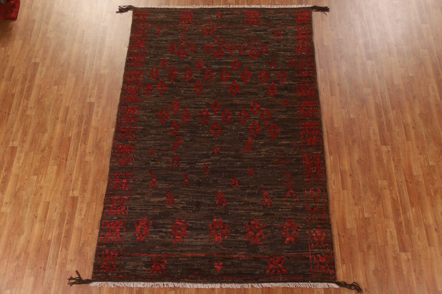 Dark Brown Moroccan Oriental Area Rug 7x10