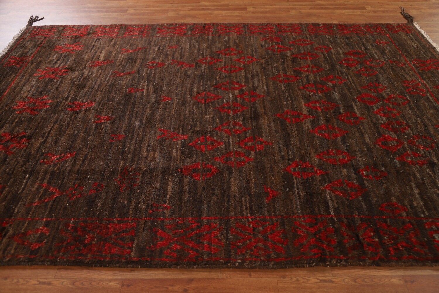 Dark Brown Moroccan Oriental Area Rug 7x10