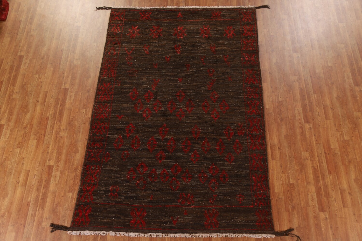 Dark Brown Moroccan Oriental Area Rug 7x10