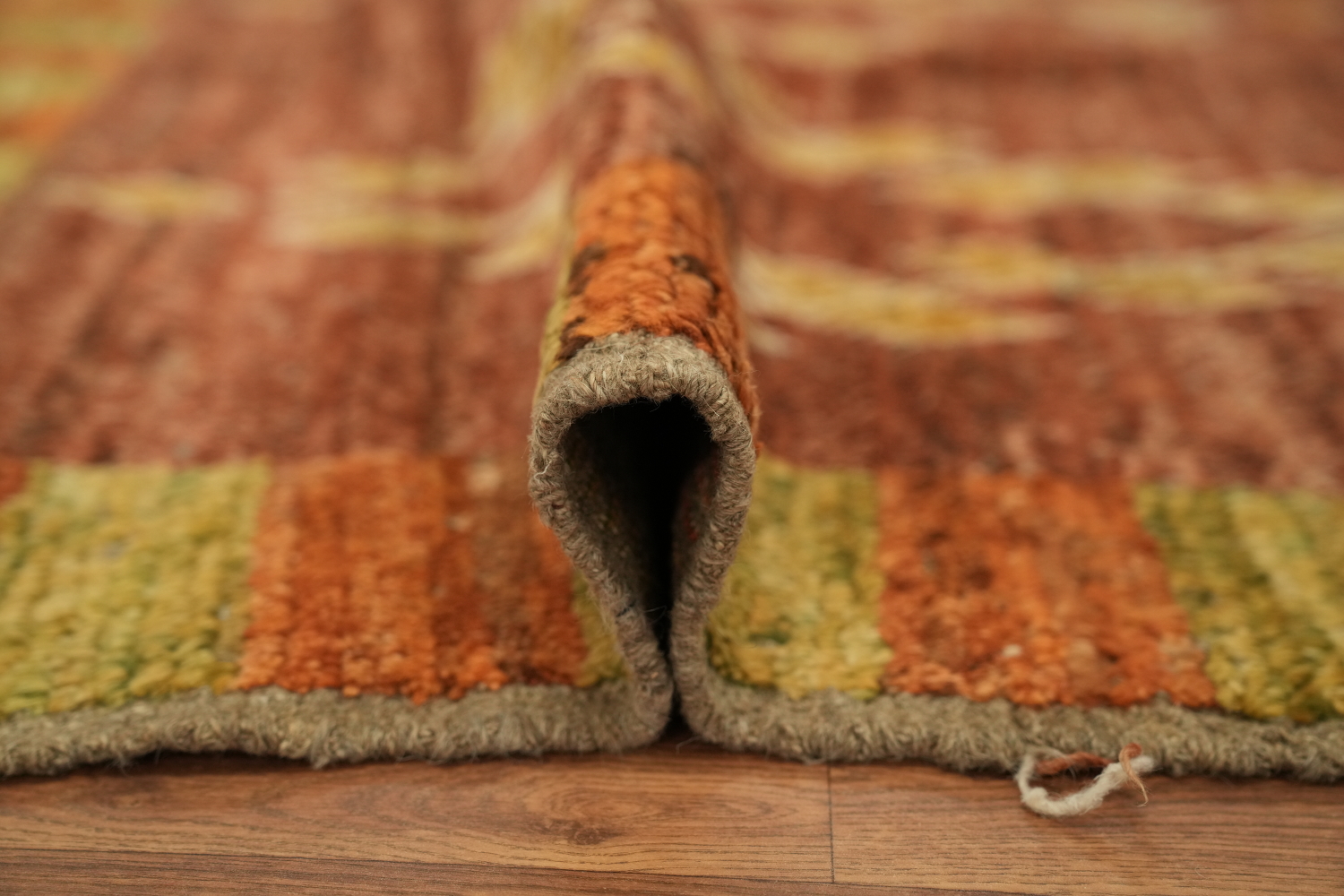 Rustic Moroccan Rug with Symmetrical Diamond Motifs and Warm Colors 6x8