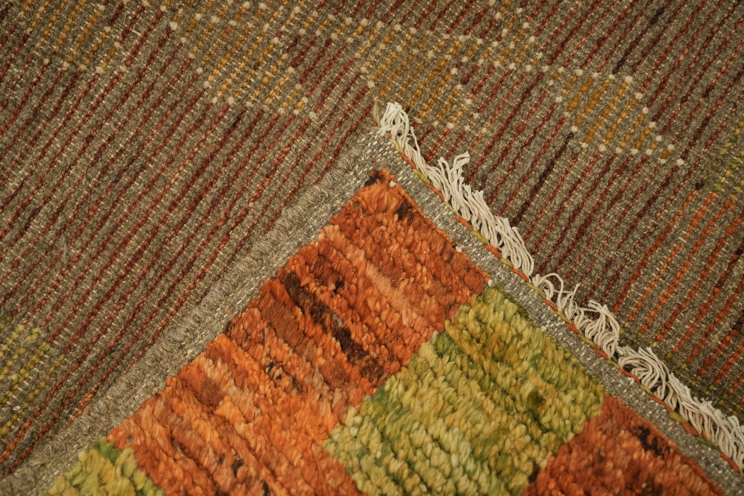 Rustic Moroccan Rug with Symmetrical Diamond Motifs and Warm Colors 6x8