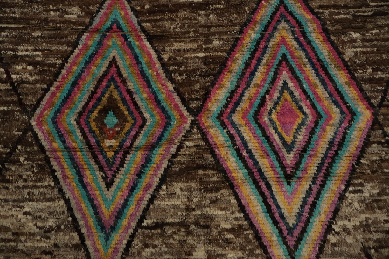 Chic Diamond Motifs Moroccan Large Area Rug 10x14 for Living Rooms