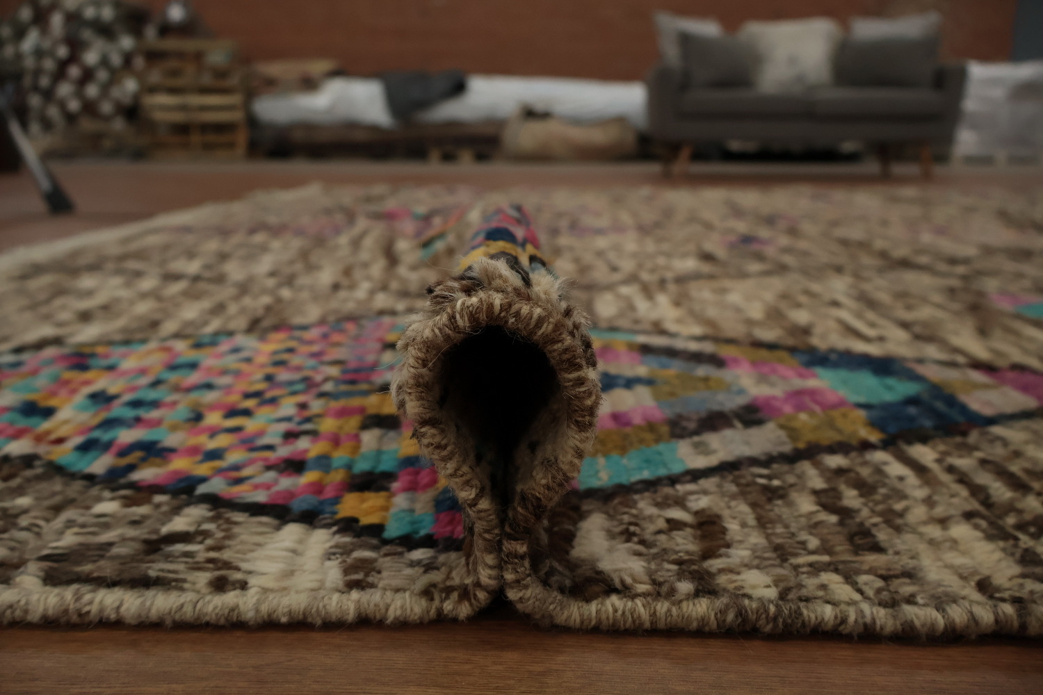 Chic Diamond Motifs Moroccan Large Area Rug 10x14 for Living Rooms