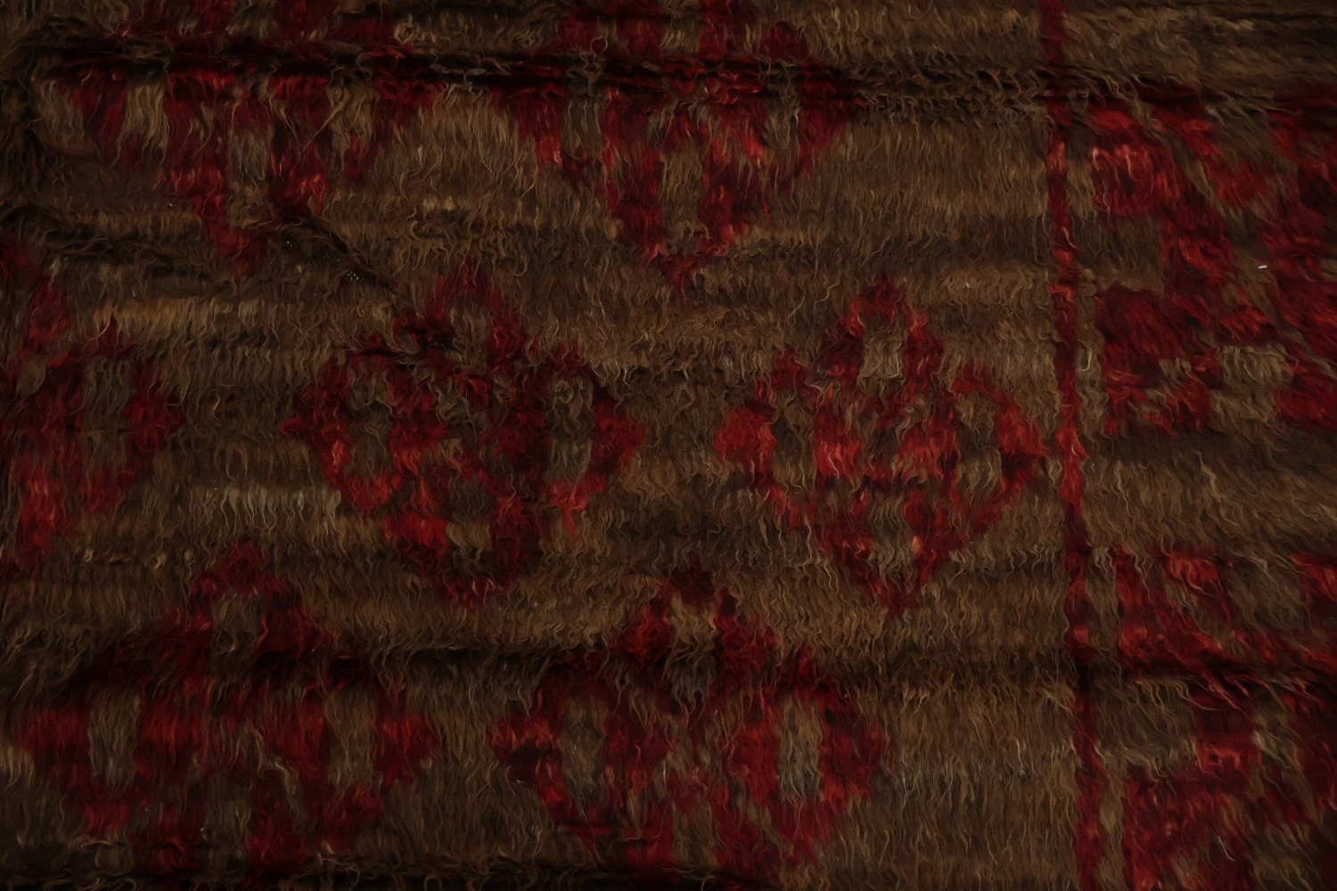 Rich Textures Brown and Red Moroccan Berber Area Rug 8x11