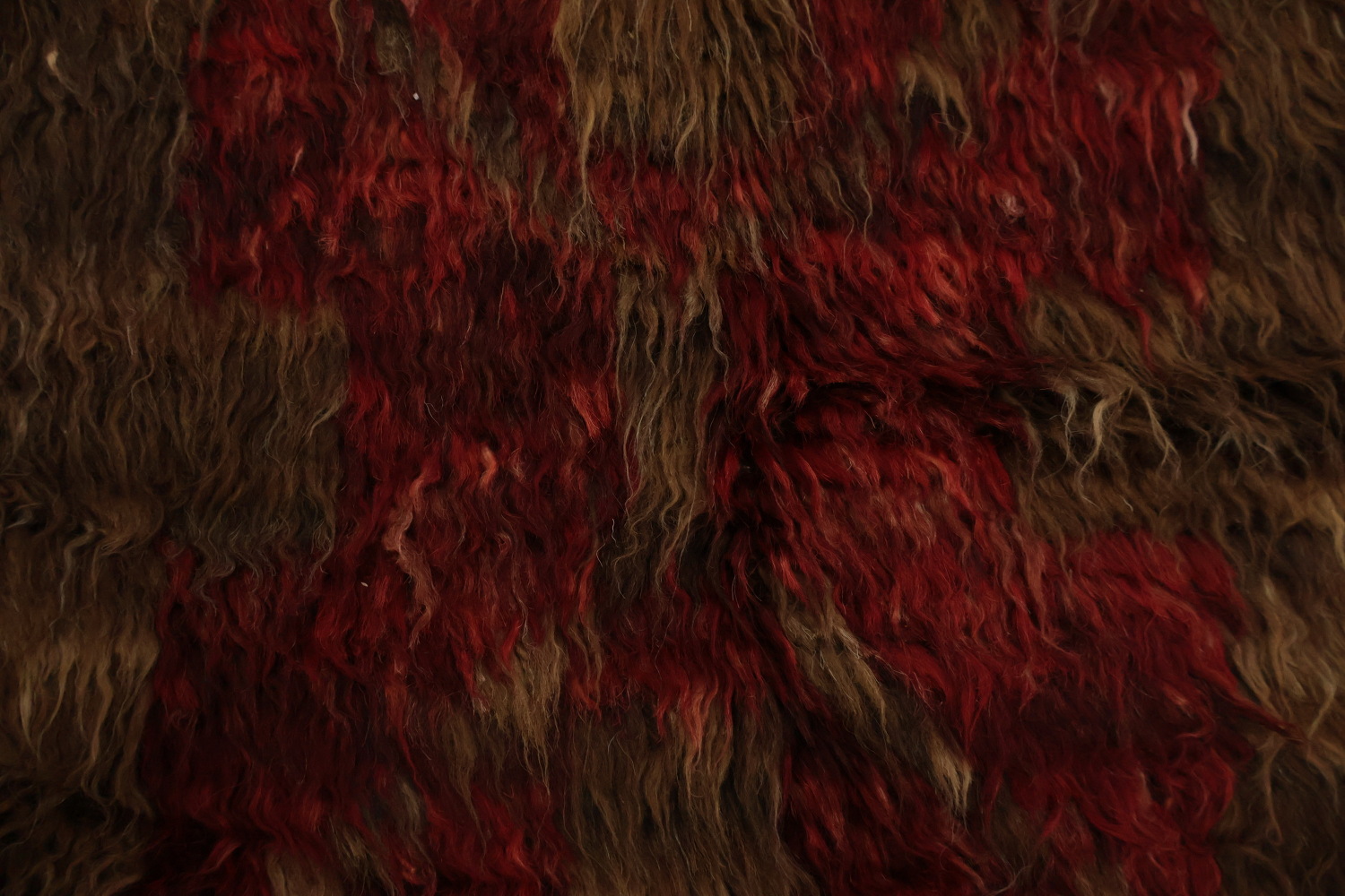 Rich Textures Brown and Red Moroccan Berber Area Rug 8x11